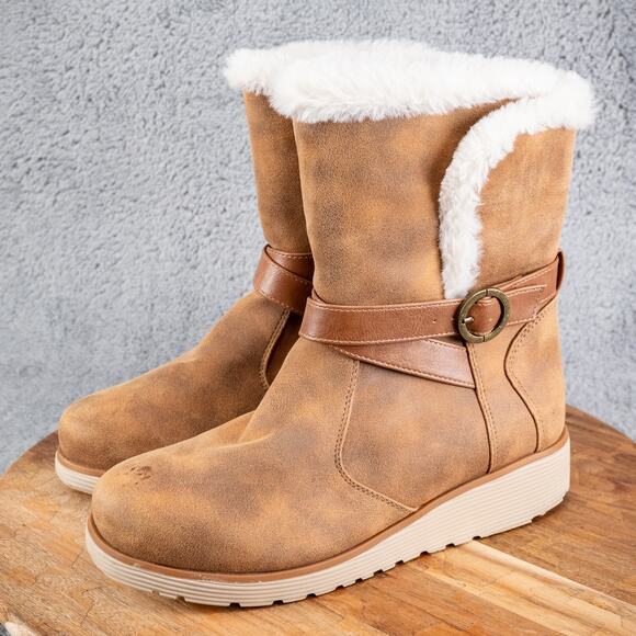 Skechers Women's Keepsake Wedge Suede Mid-Calf Winter Boots size 8 - Picture 3 of 6